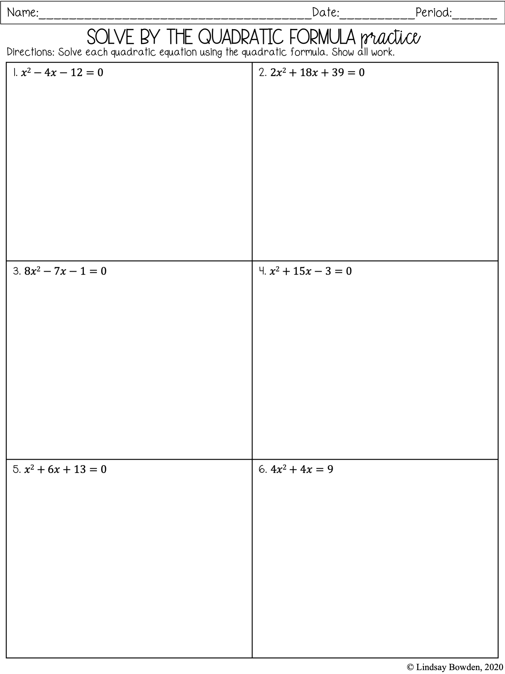 Solving Quadratic Equations By Completing The Square Go Teach 