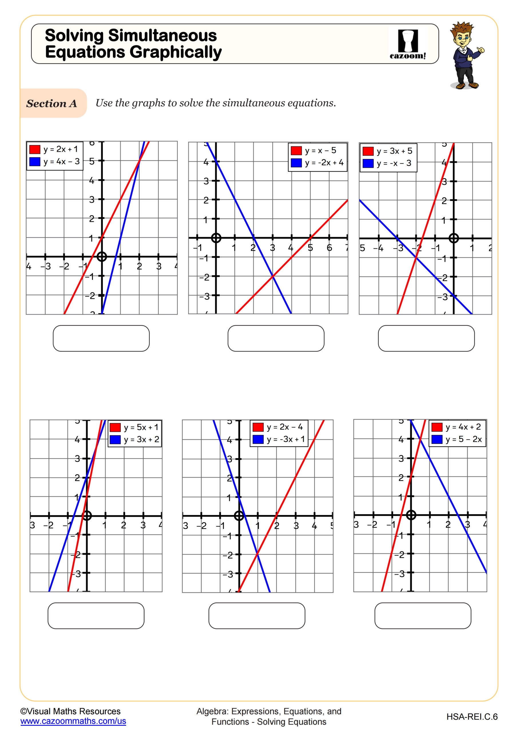 Solving Systems Of Equations Graphically Worksheet Algebra I PDF 