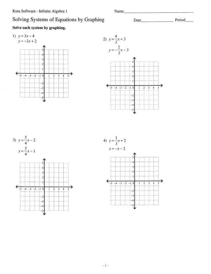 Solving Systems Of Equations Matching Worksheet Answer Key Equations 