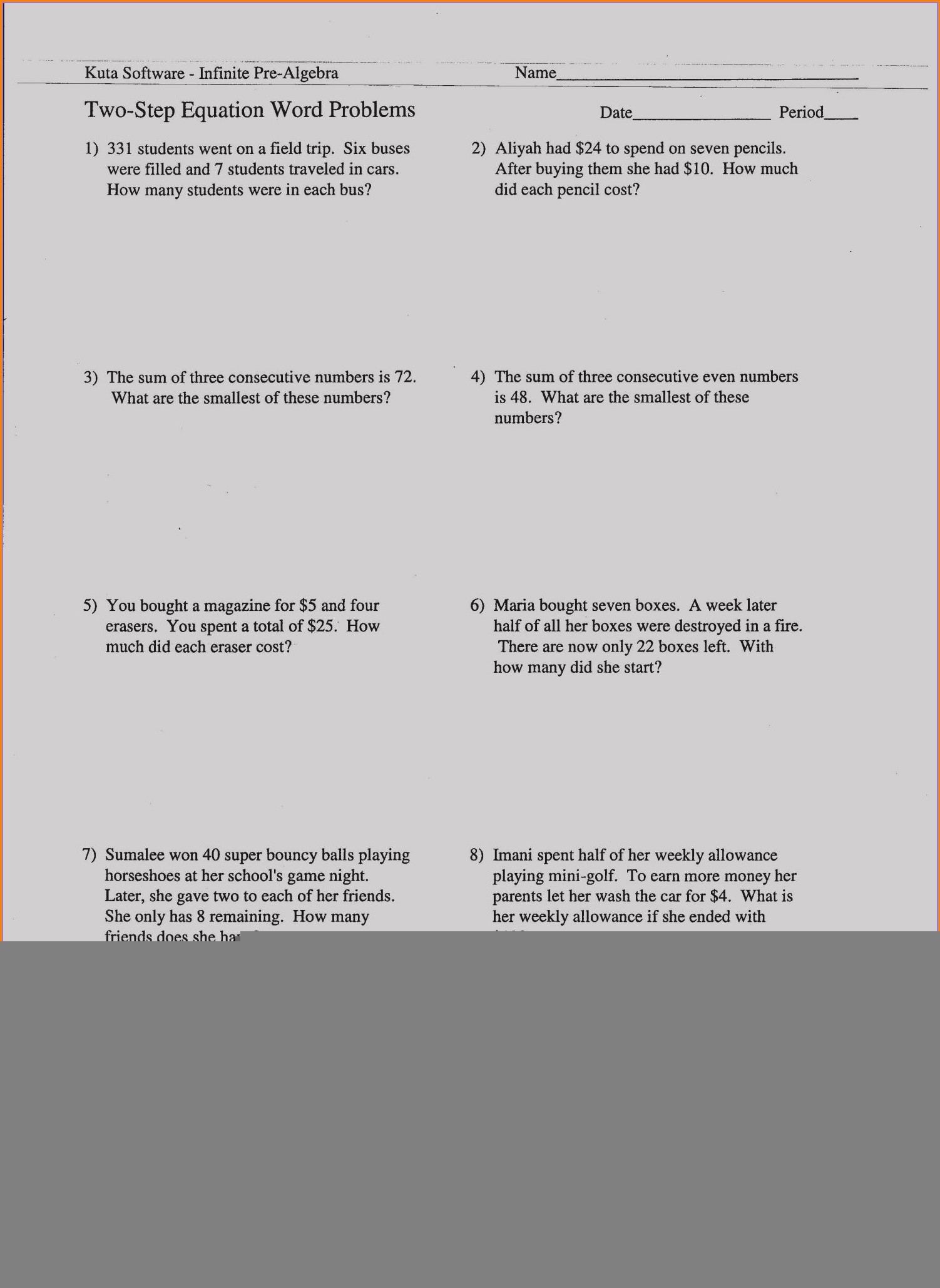 system of equations word problem worksheet