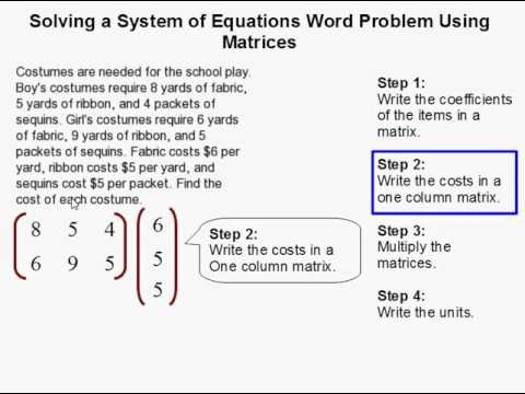 Solving Systems Of Linear Equations Using Matrices Worksheet Pdf 