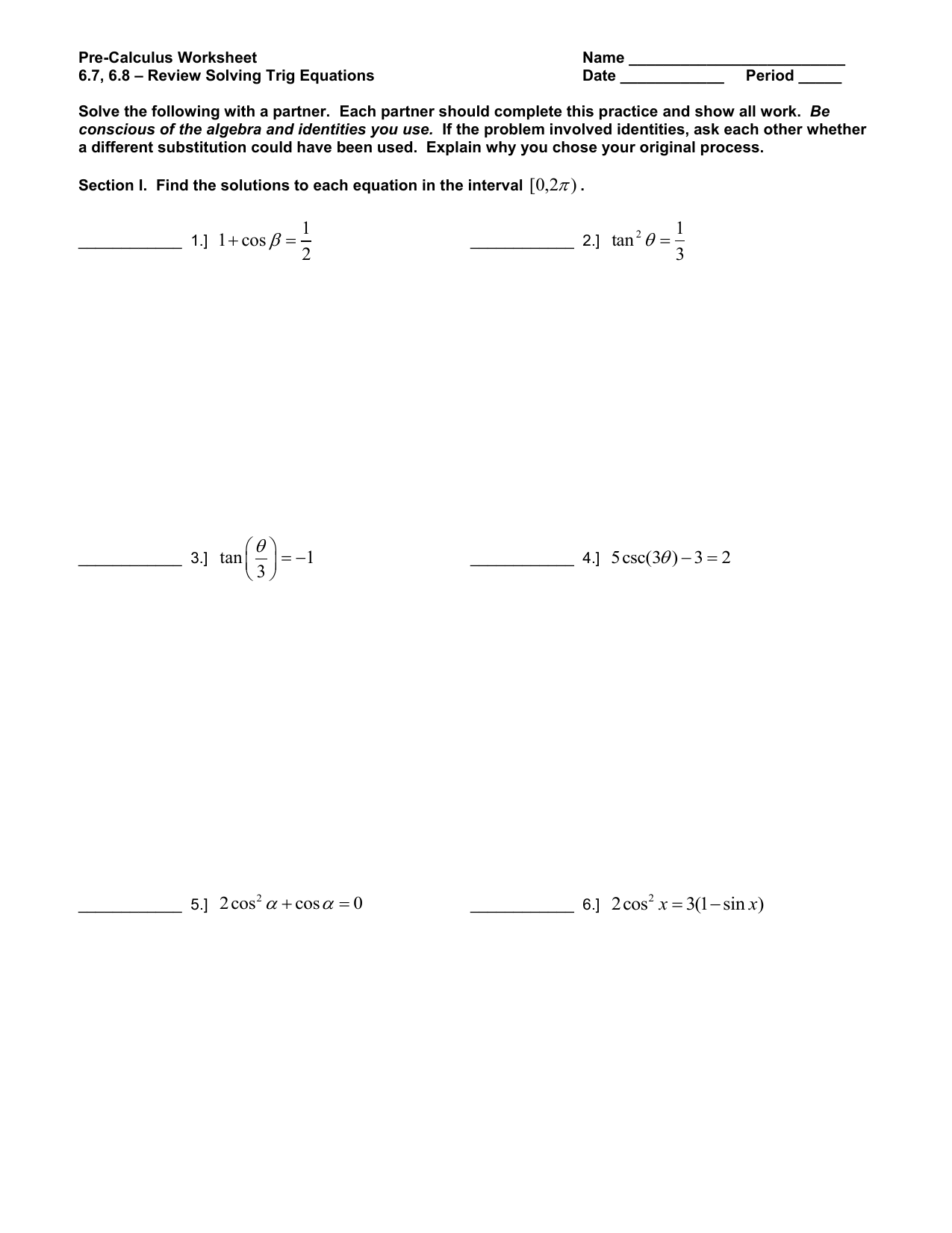 Solving Trig Equations Worksheet Pro Worksheet