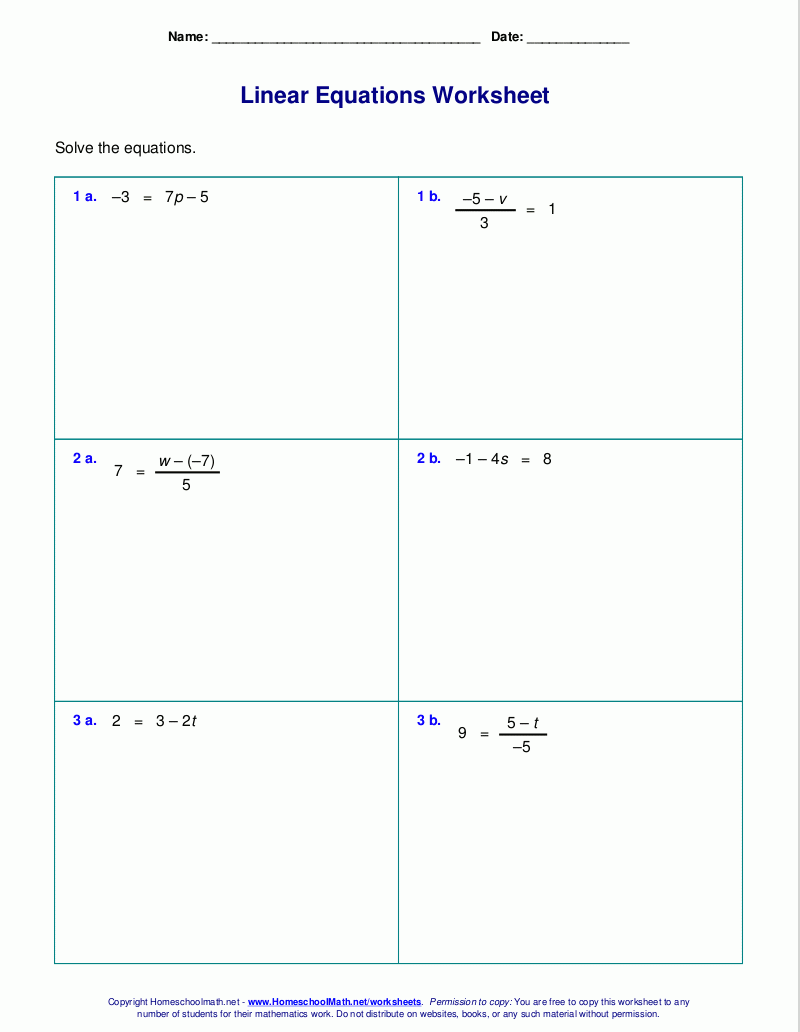 solving one and two step equations worksheet