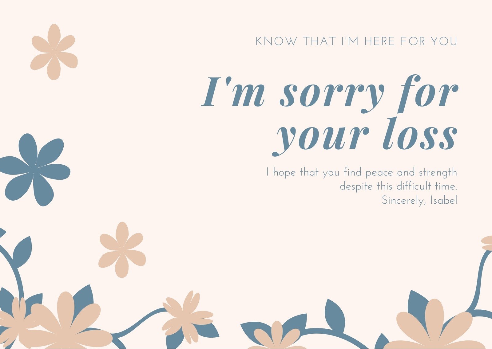 Sorry For Your Loss Card Template Sarseh