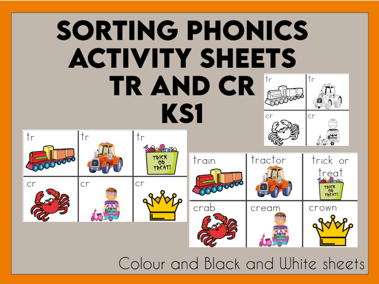 Sorting Phonics Activity Sheets TR And CR Teaching Resources
