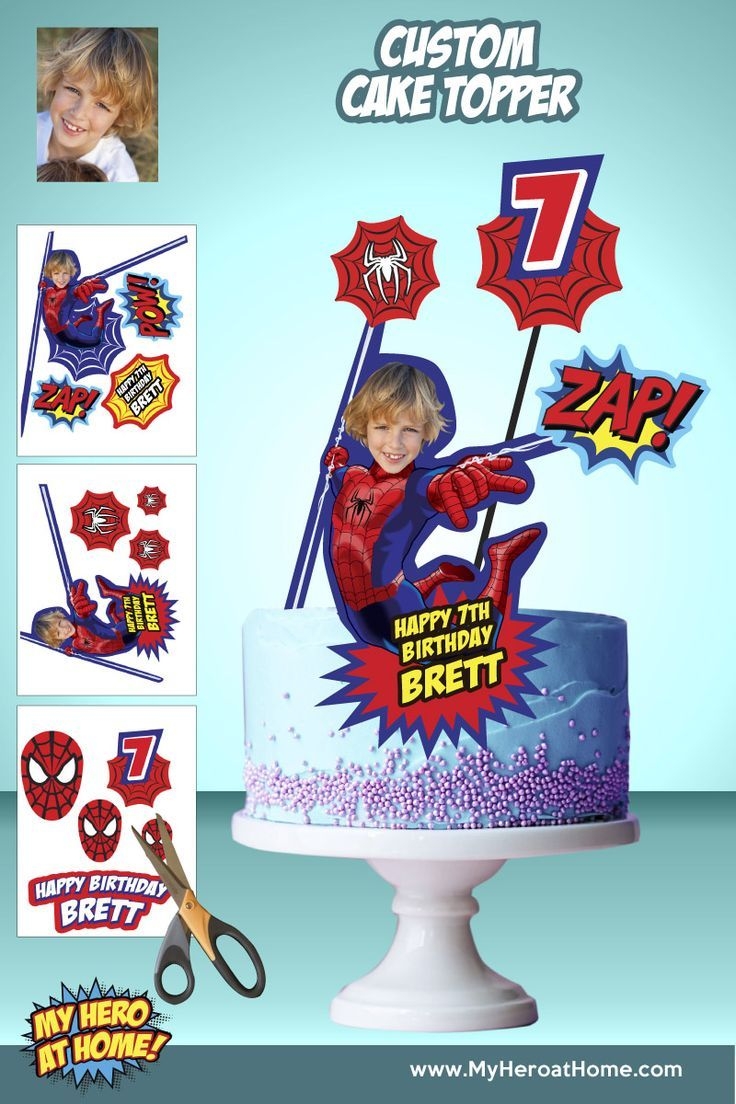 Spider Man Cake Topper Spider Man Printable Cake Topper Spider Man 