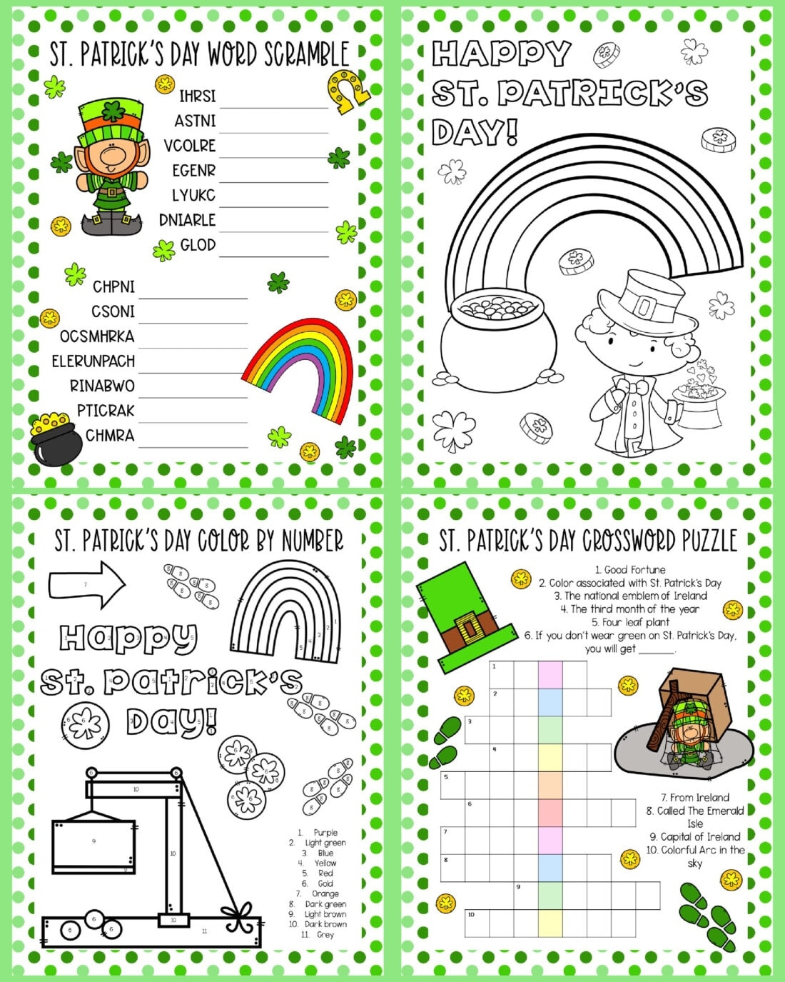 St Patrick 39 s Day Activity Sheets Crafts By Amanda Free Printables