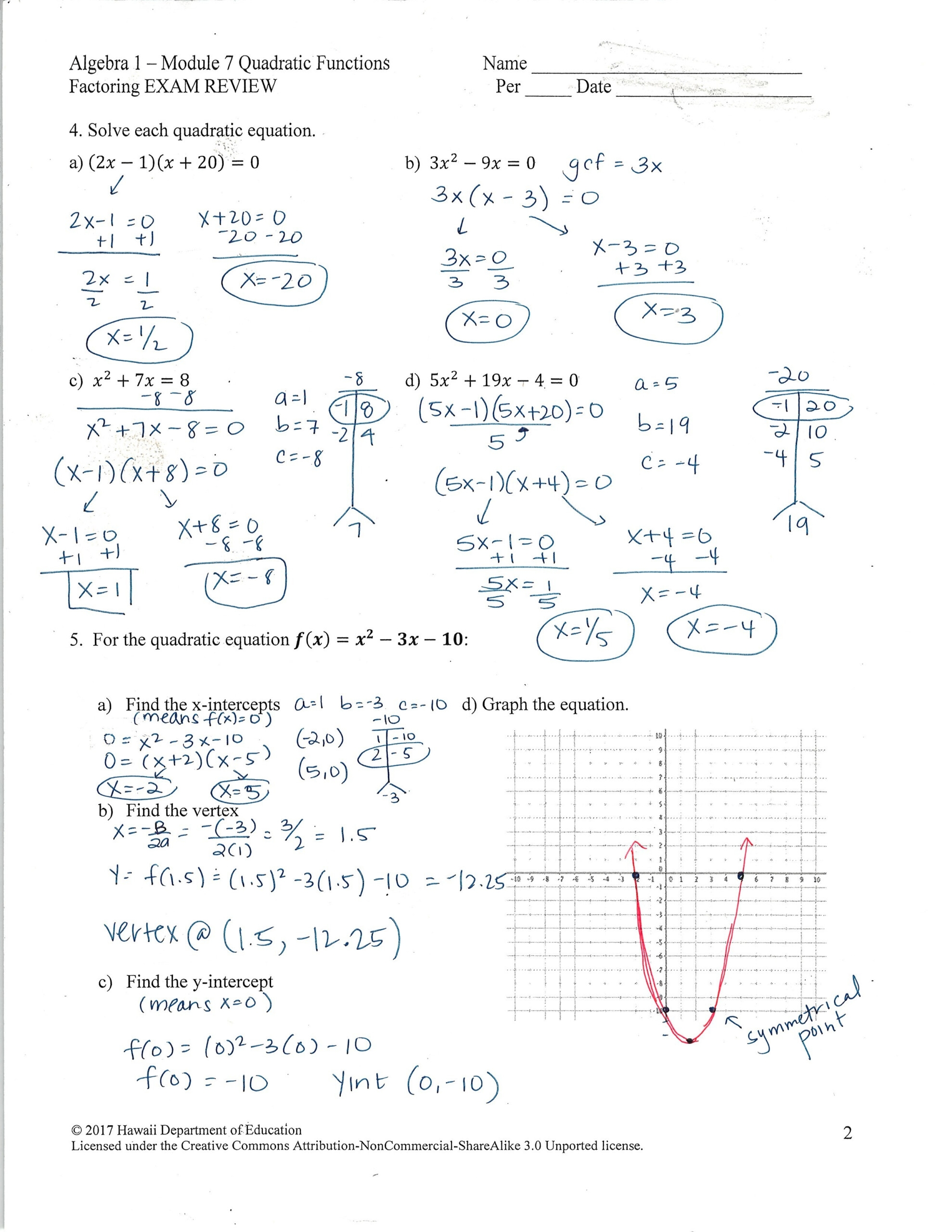 Standard Form Quadratic Graphing Worksheet Kuta Quadraticworksheet