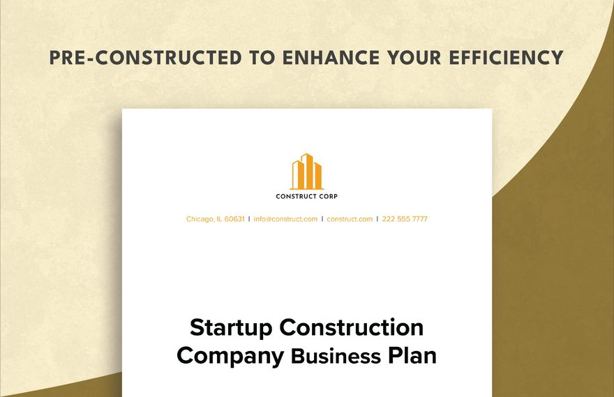 Startup Construction Company Business Plan Template In Word PDF 