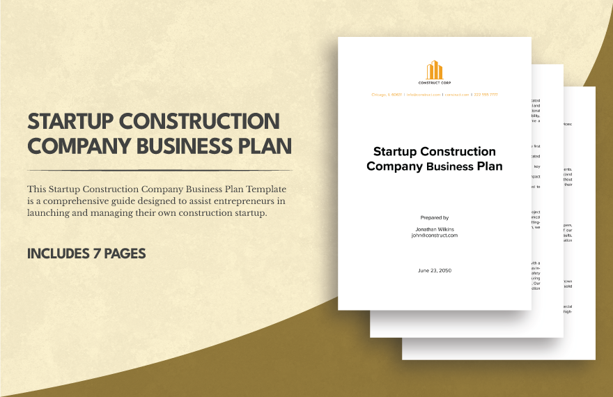 Startup Construction Company Business Plan Template In Word PDF 