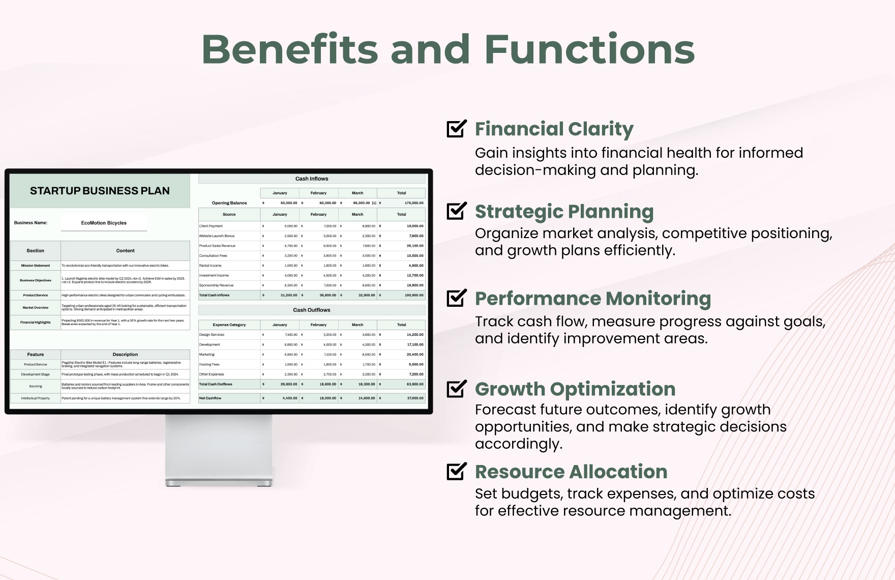 Startup Excel Business Plan Template Template