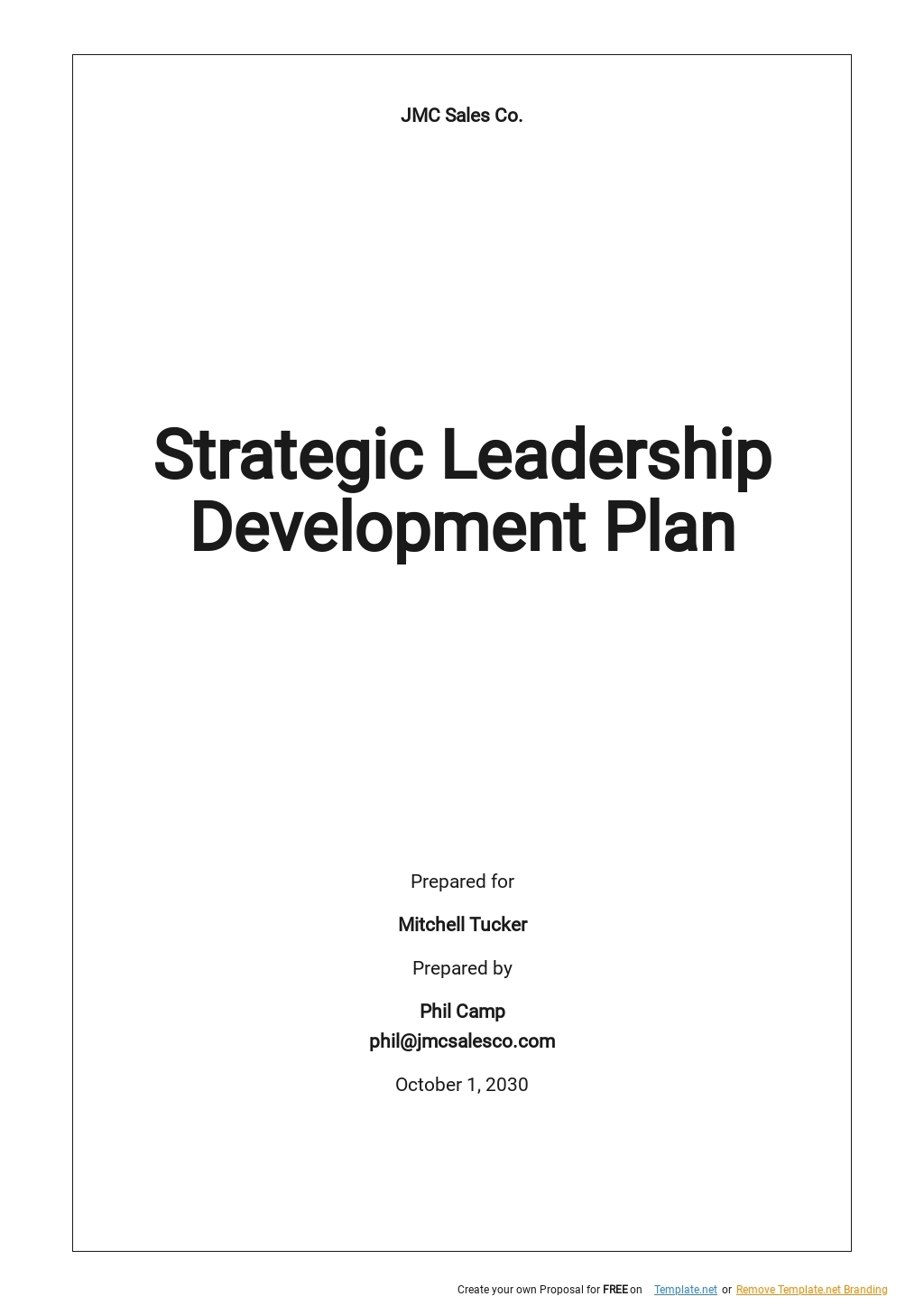 Strategic Leadership Development Plan Template Google Docs Word 