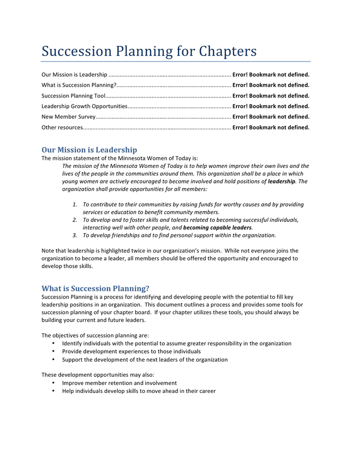 Succession Planning Template Download Free Documents For PDF Word 
