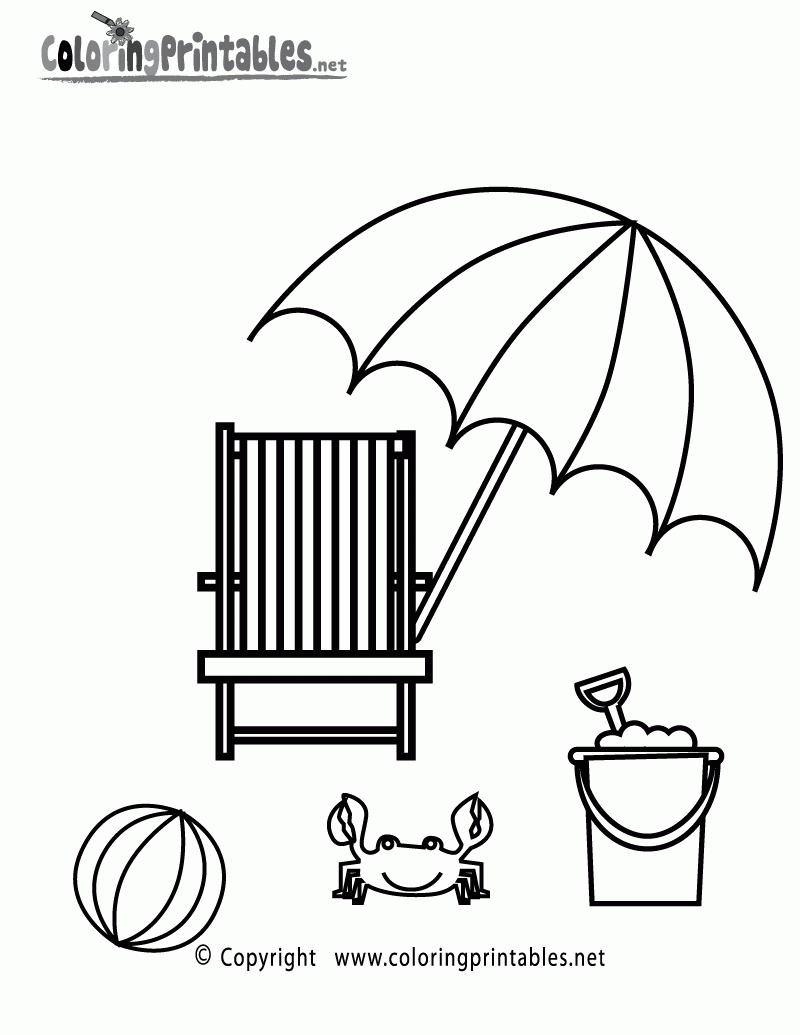 Summer Beach Coloring Page A Free Seasonal Coloring Printable