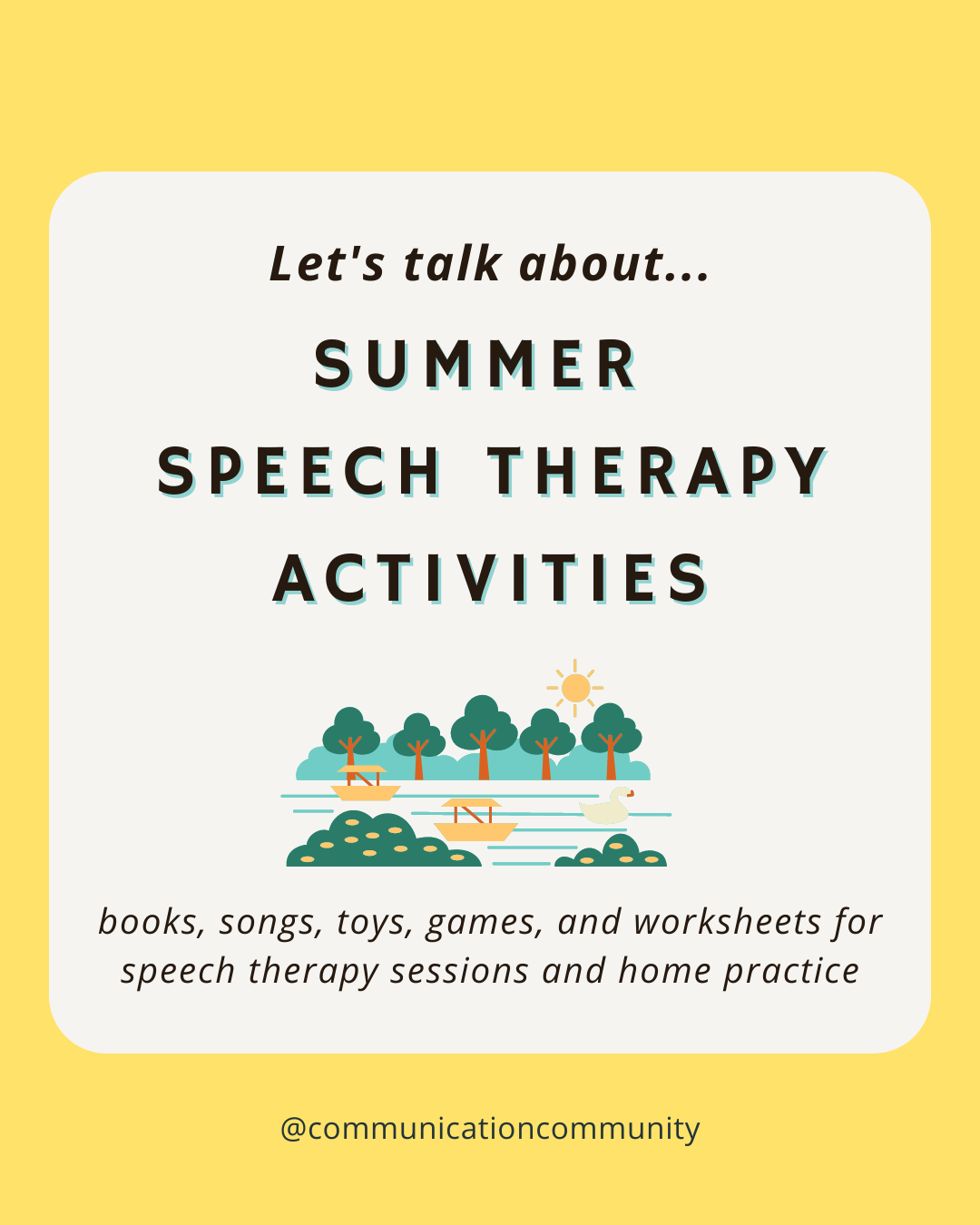 Summer Speech Therapy Printable Activity FREE Printables