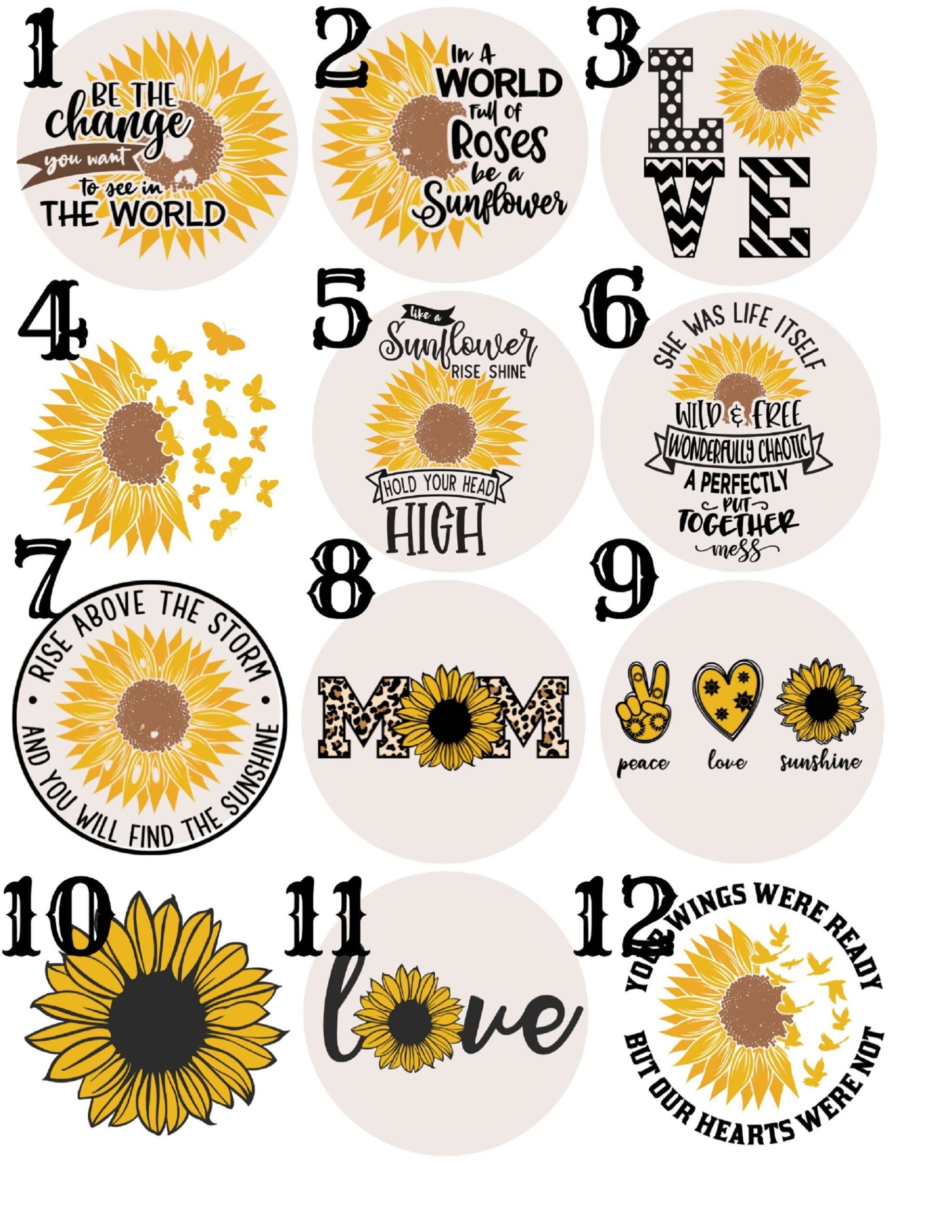Sunflower Cardstock Circles Cardstock Cutouts Freshies Cardstock 