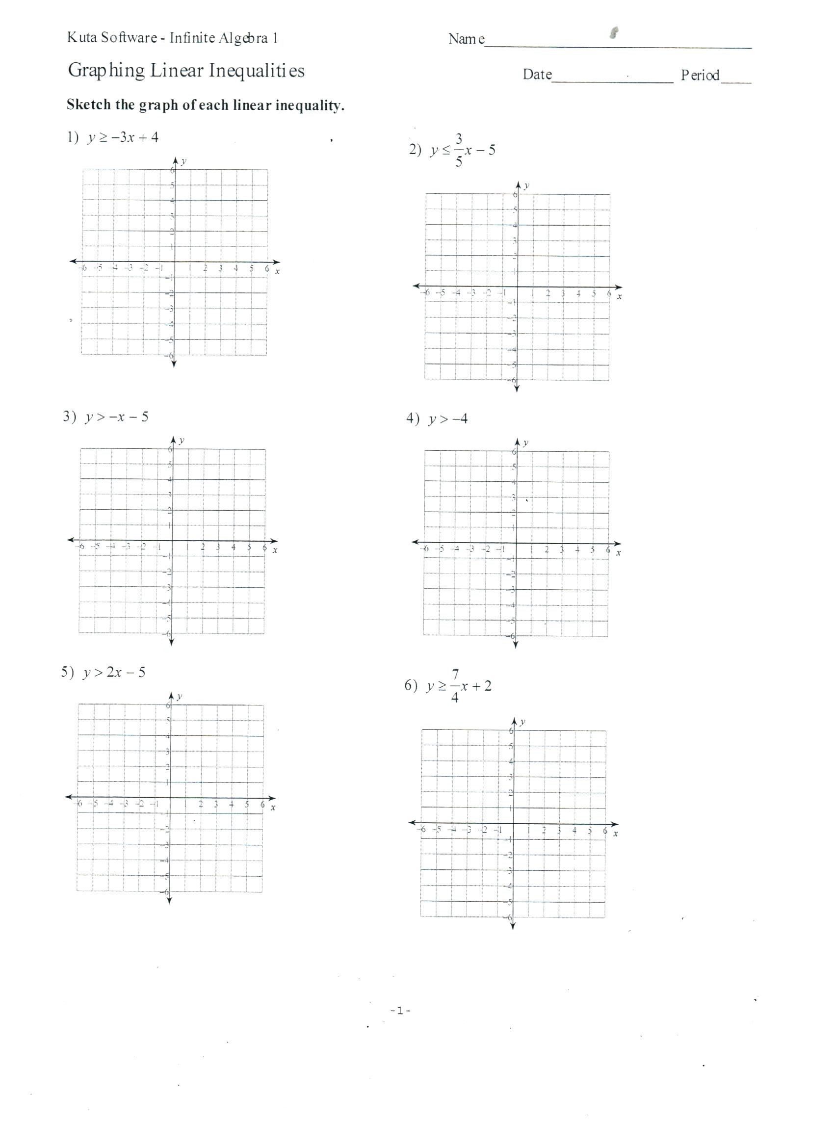 systems of equations and inequalities worksheet