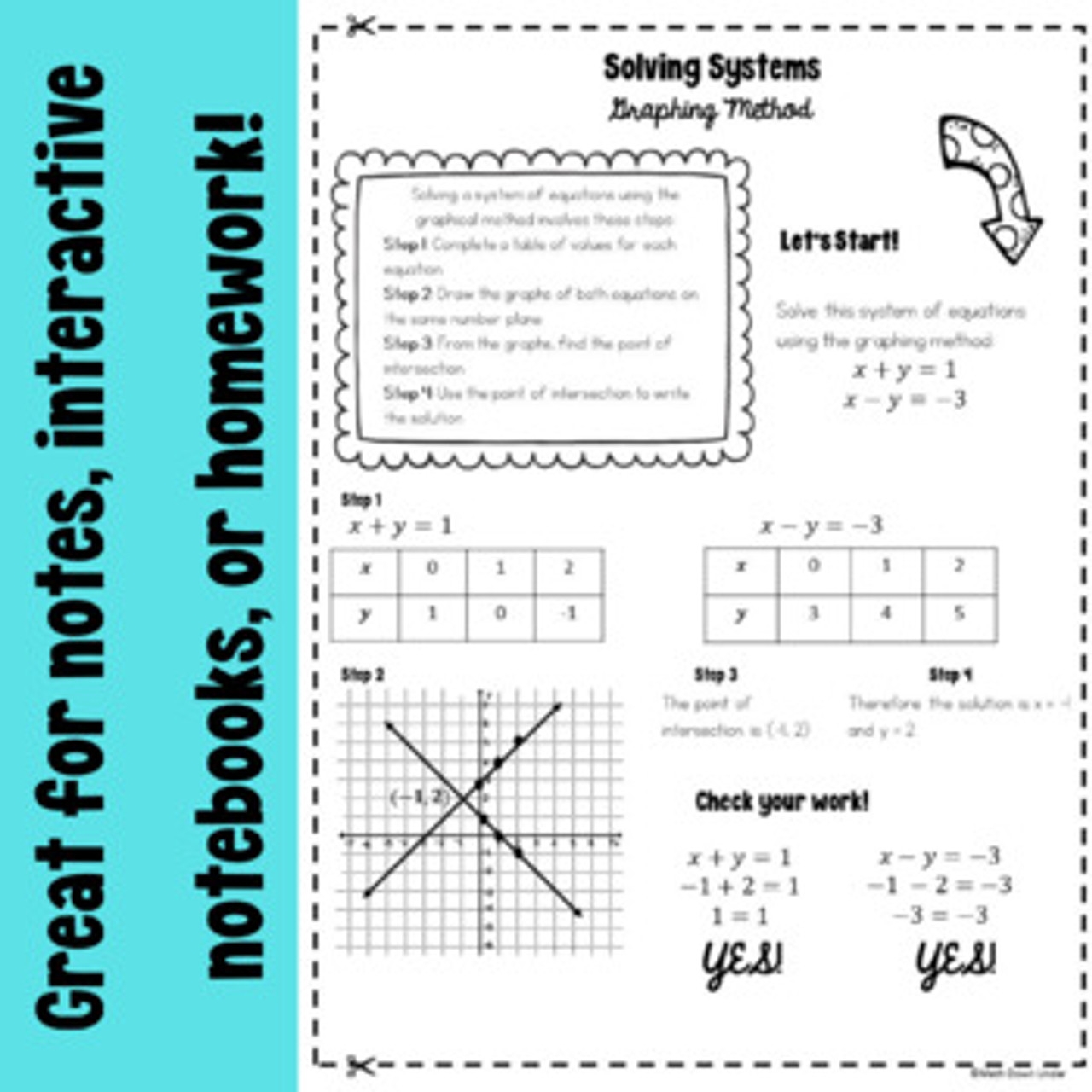 graphing systems of equations worksheet