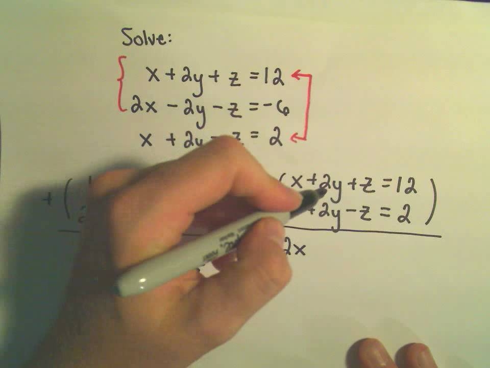 Systems Of Equations Involving Three Variables examples Videos 