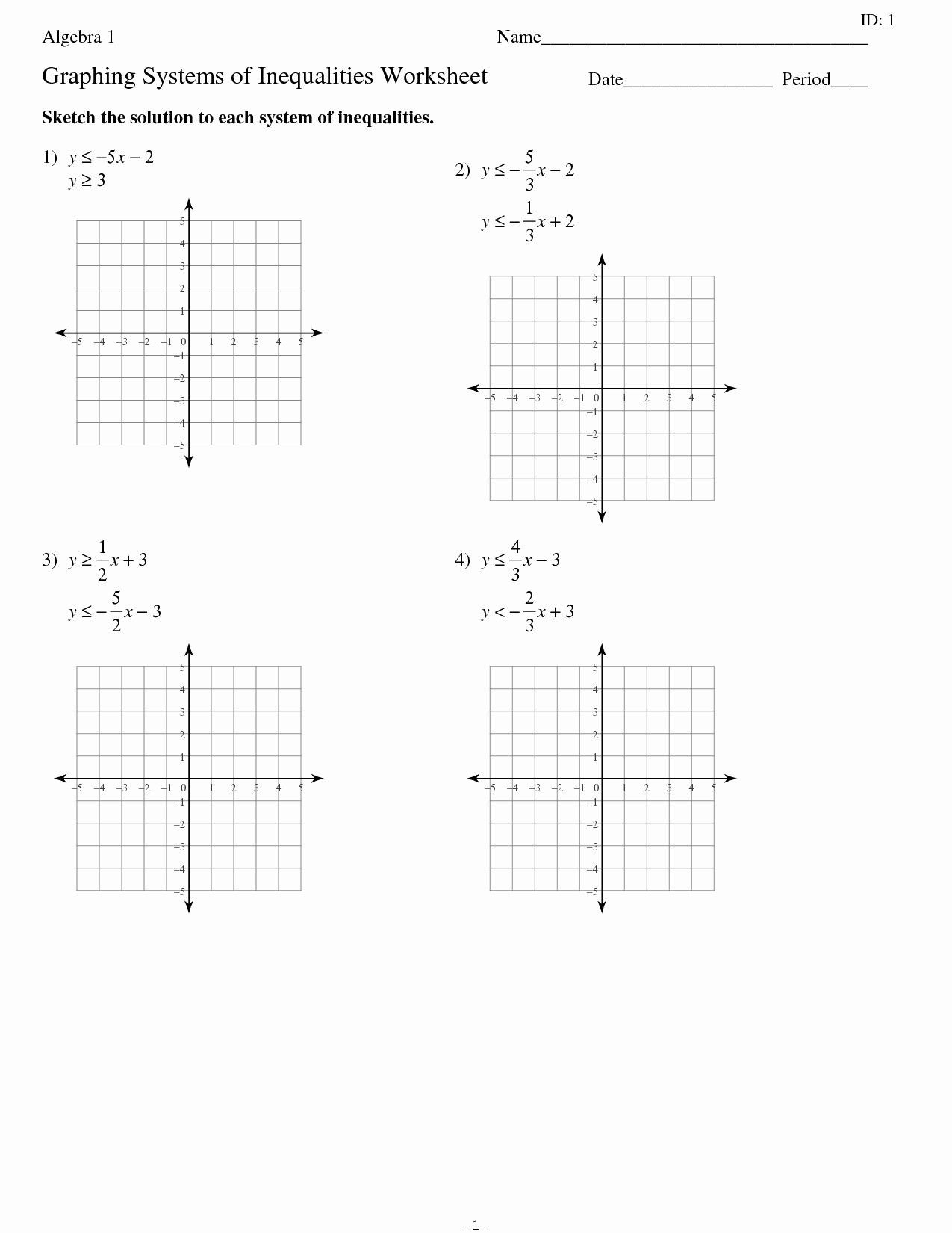 Systems Of Inequalities Worksheet Db excel