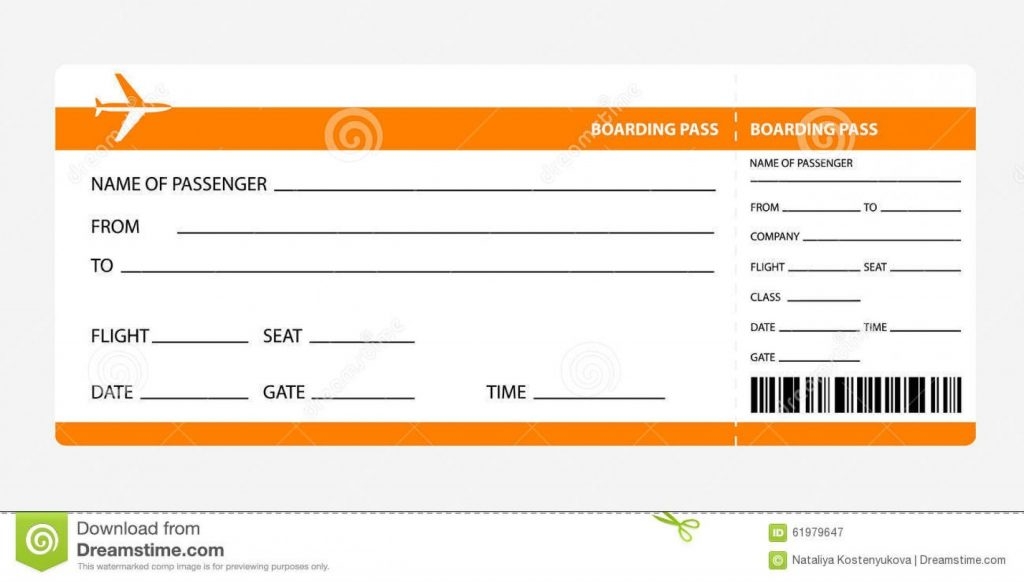 Template Ideas Fake Airline Ticket Plane Word Invitation Freeke With 