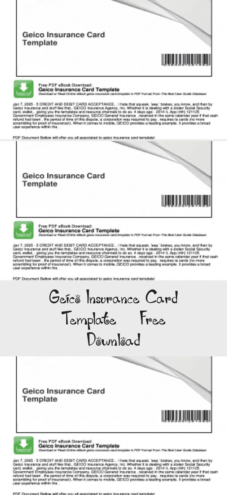 Template Printable Geico Insurance Card Printable Templates