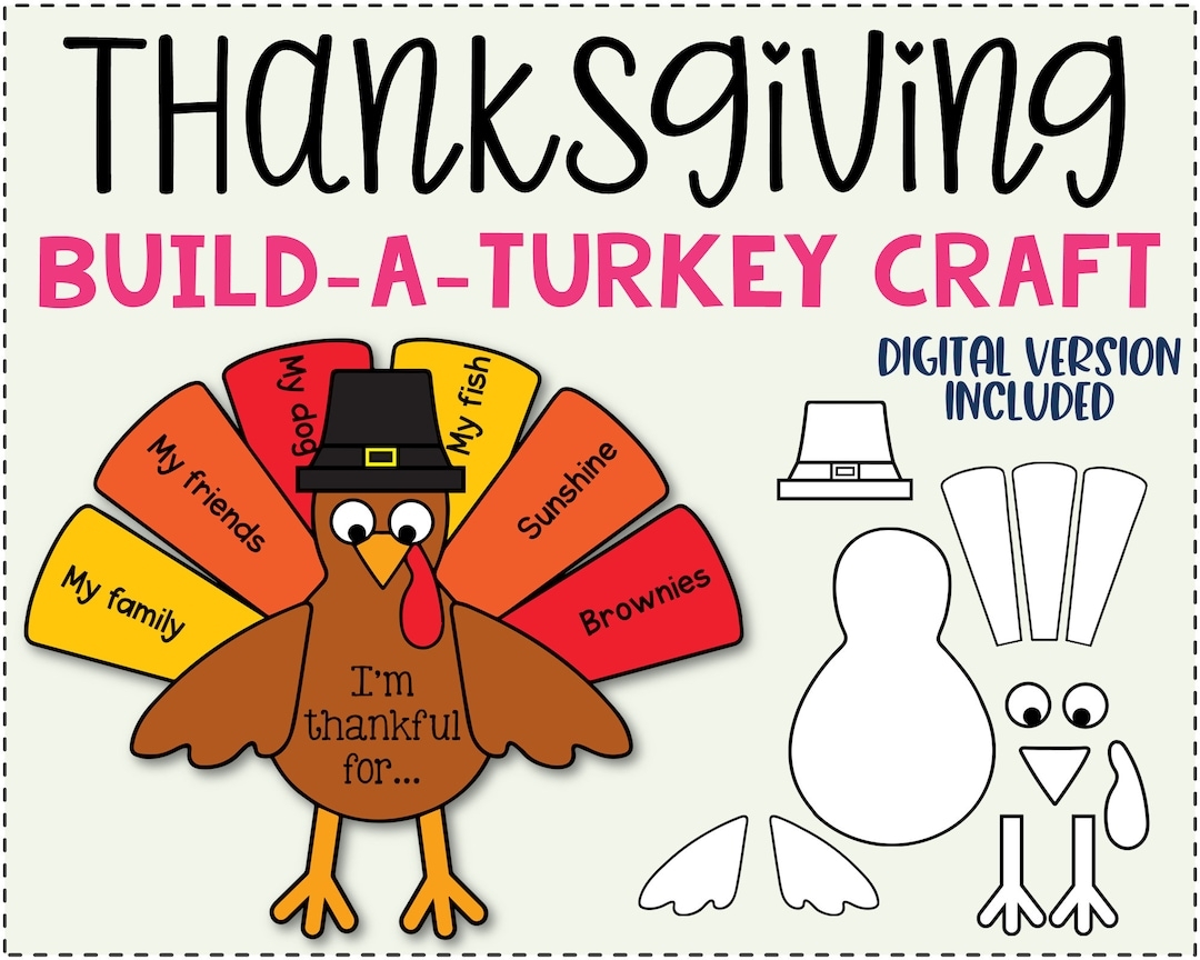 Thankful Turkey Craft Template Mom Wife Busy Life 