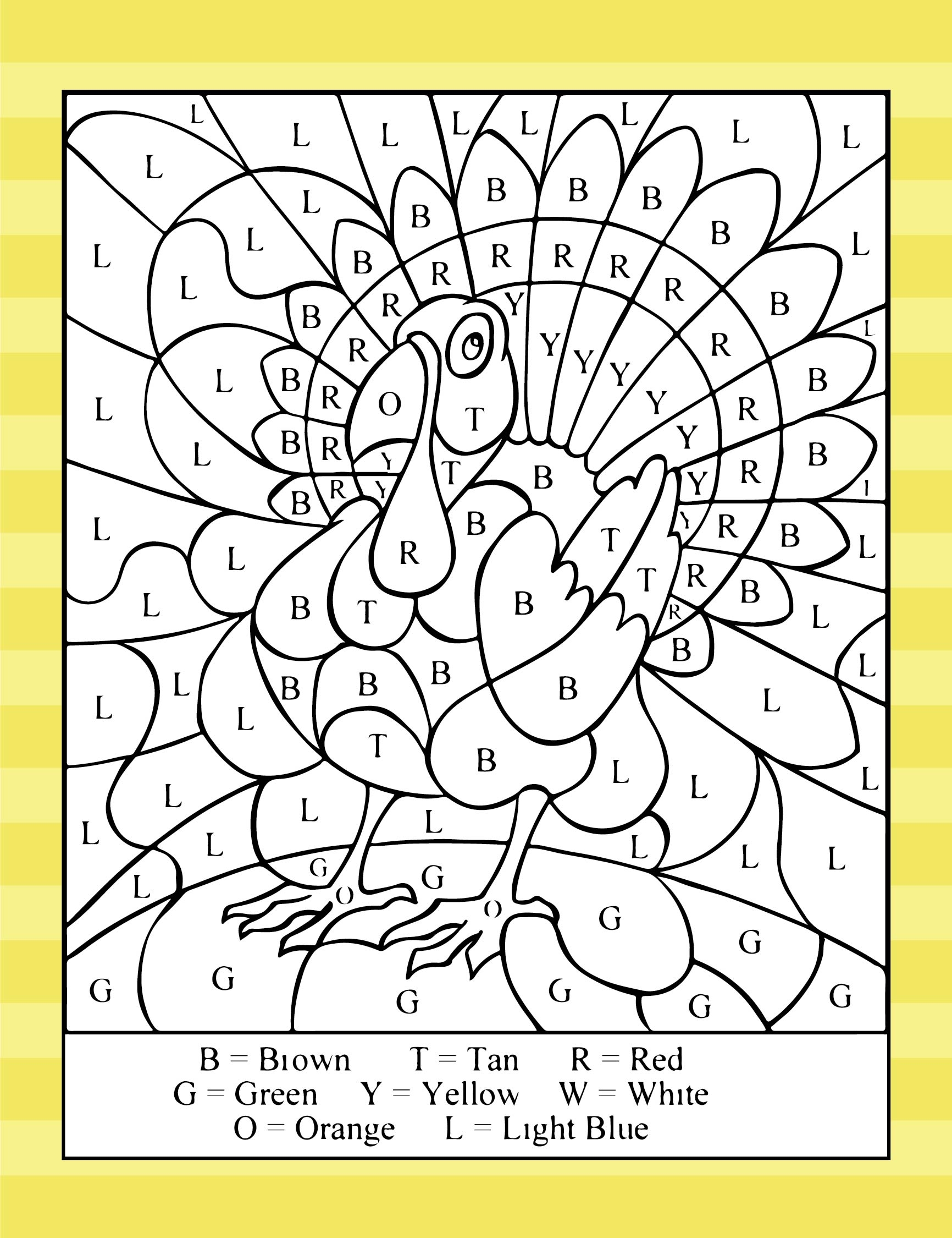 Thanksgiving Color By Number Printables Printable Word Searches