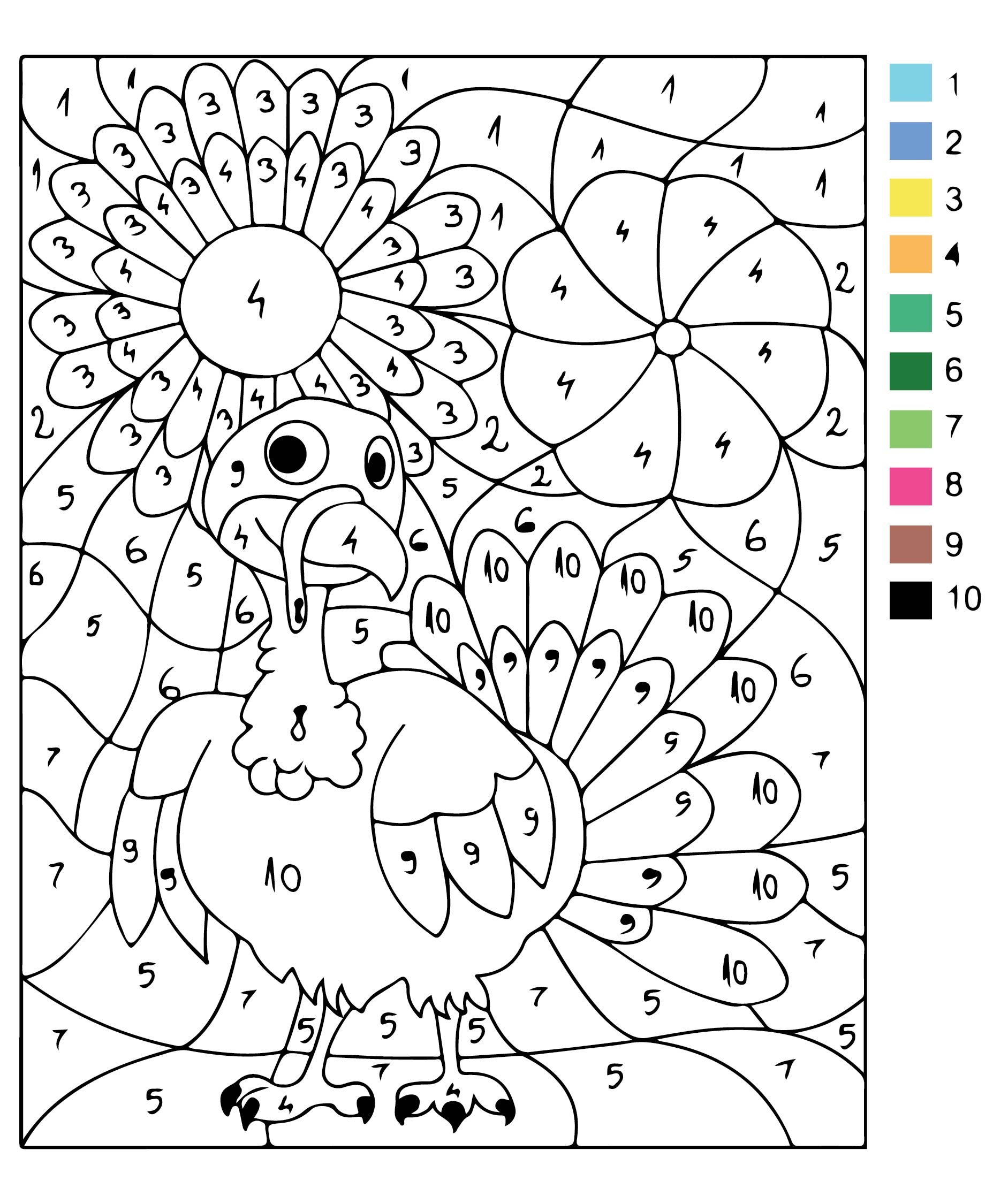 Thanksgiving Color By Number Printables Printabulls Jethro Jeff