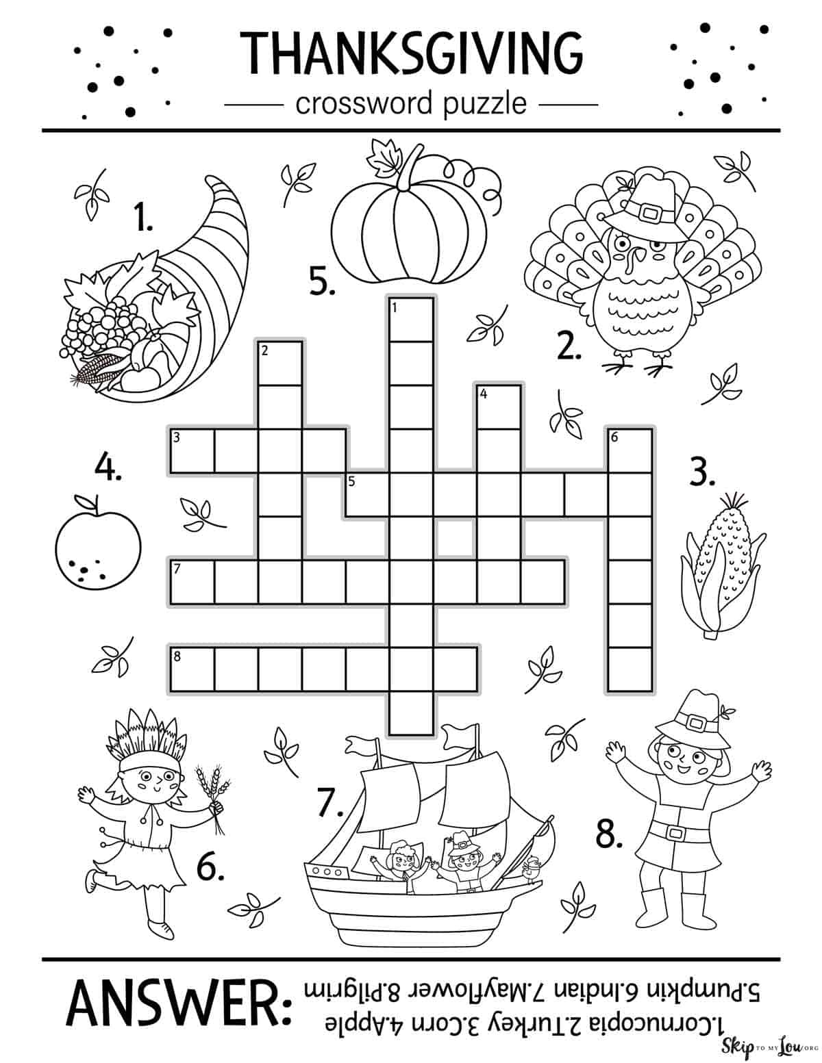 Thanksgiving Day Printable Activities FREE Printable A Z