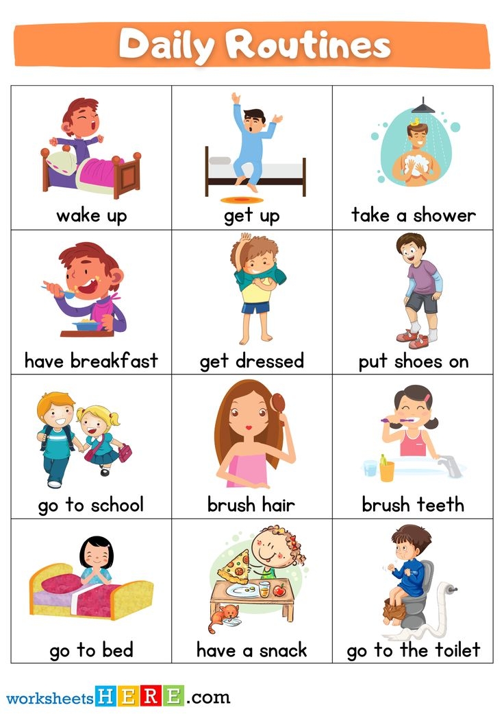 The Daily Routine Worksheet For Kids To Learn How To Use It In English