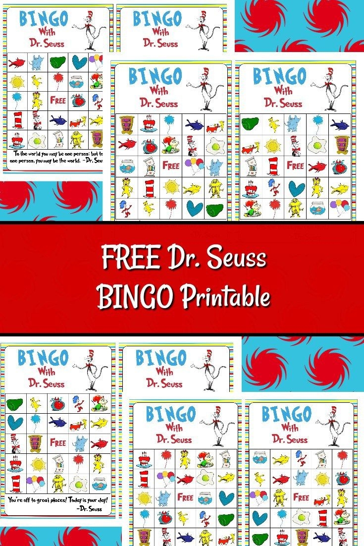 The Free Dr Seuss Printable Game Is Shown In Red And Blue With Images Of