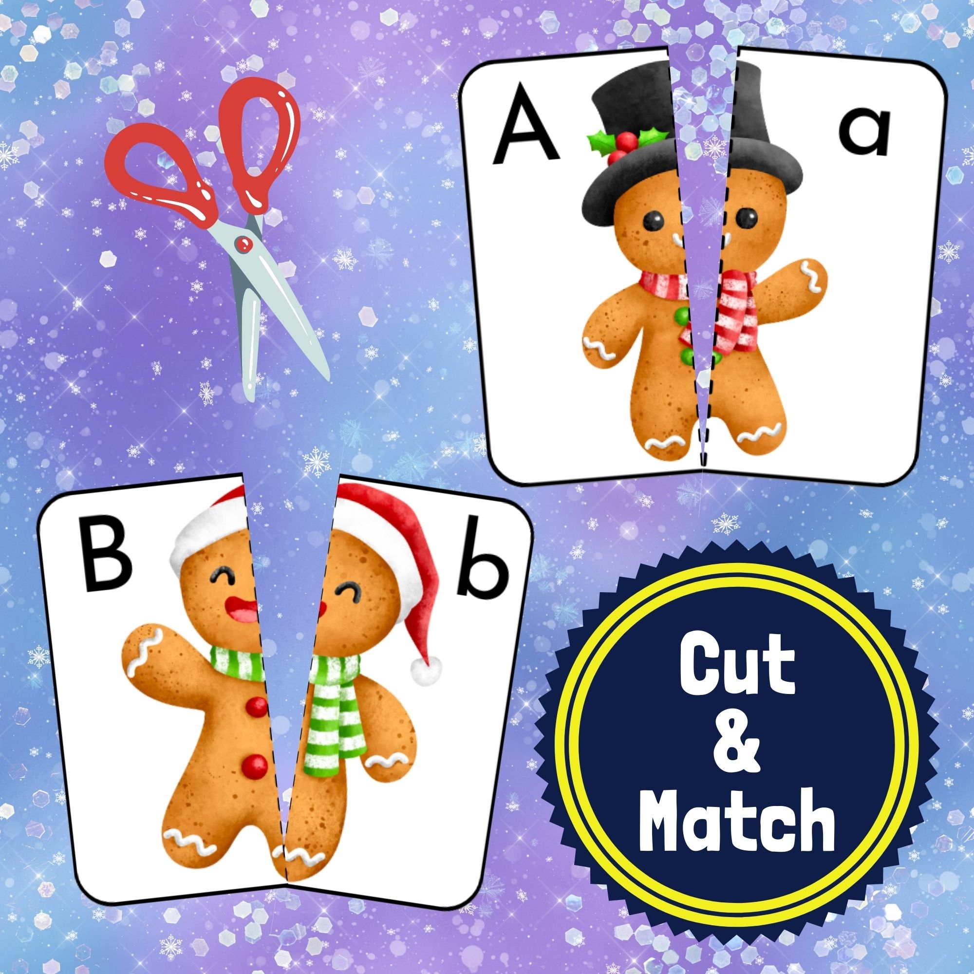 The Gingerbread Man Matching Game Gingerbread Man Winter December 
