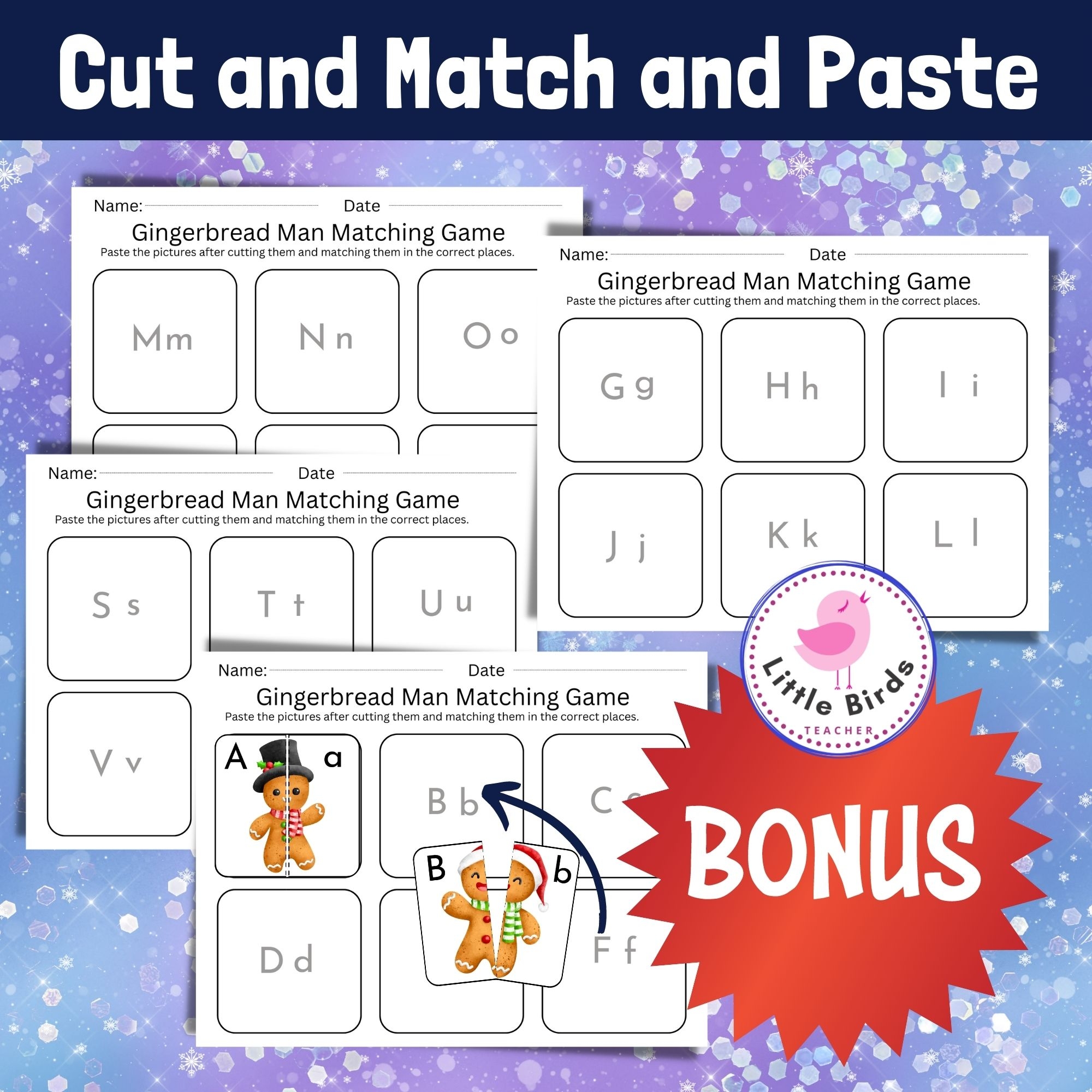 The Gingerbread Man Matching Game Gingerbread Man Winter December 