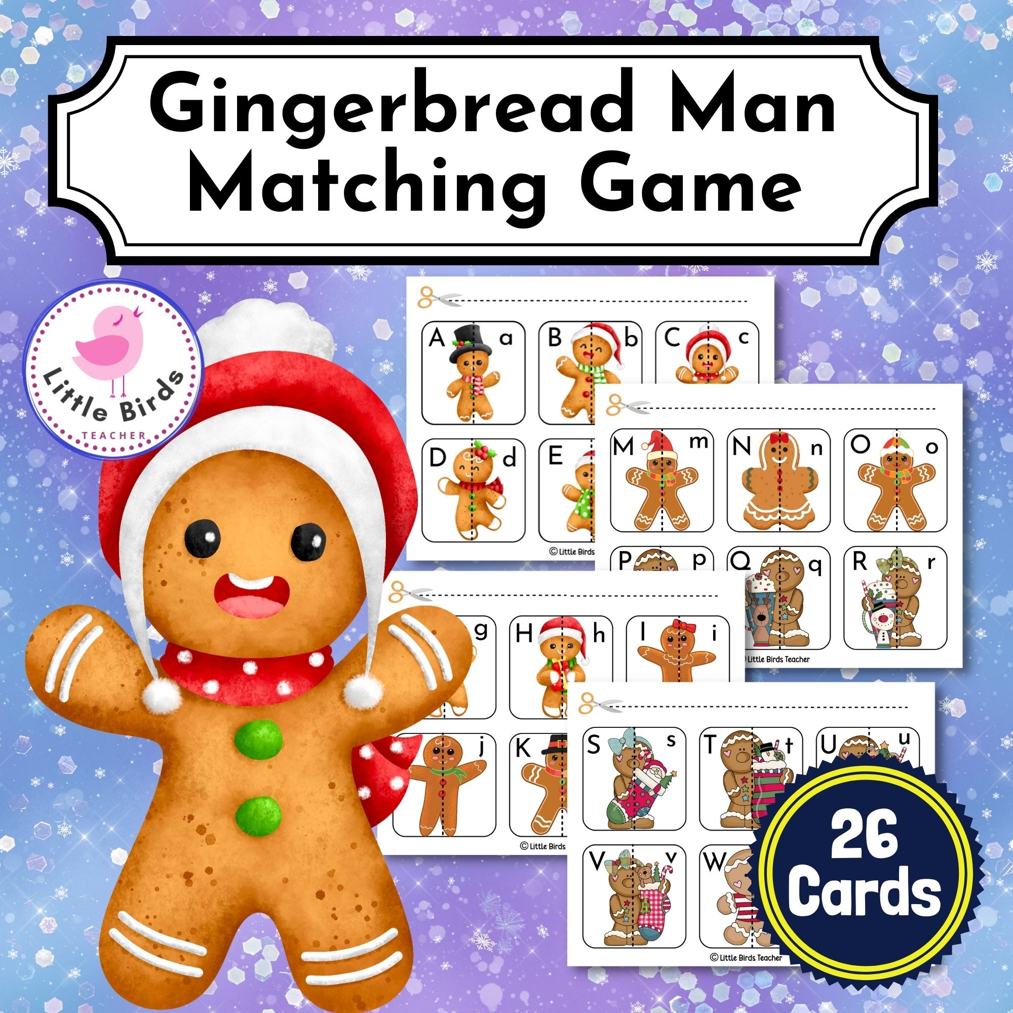 The Gingerbread Man Matching Game Gingerbread Man Winter December 