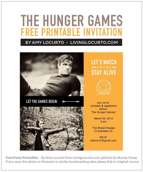 The Hunger Games Party Free Printables Artofit