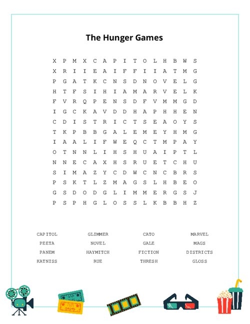 free printable hunger games word search