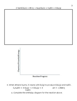 Thermochemical Equations Worksheet By TheVirtual Teacher TPT