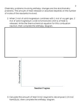 Thermochemical Equations Worksheet By TheVirtual Teacher TPT