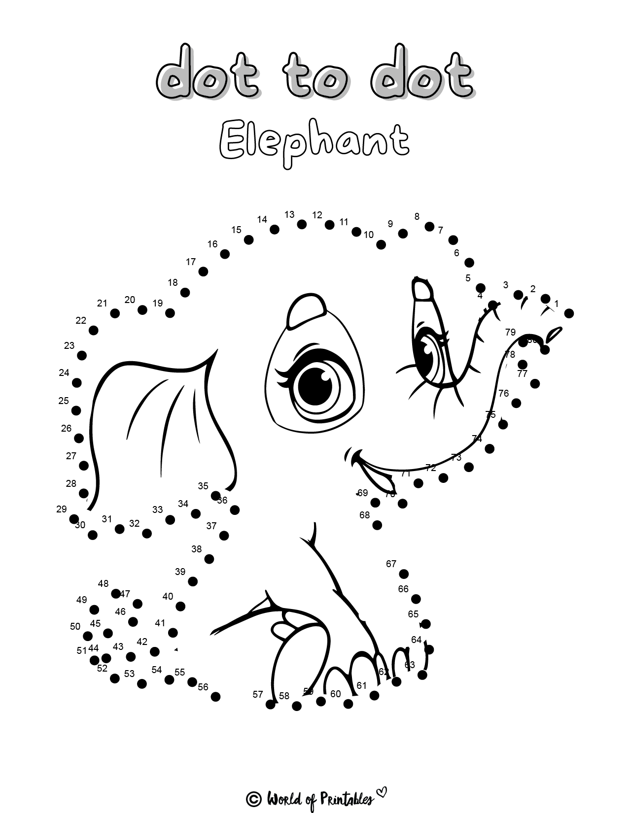 This Elephant Dot To Dot Activity Is So Cute And Kids Love Completing 