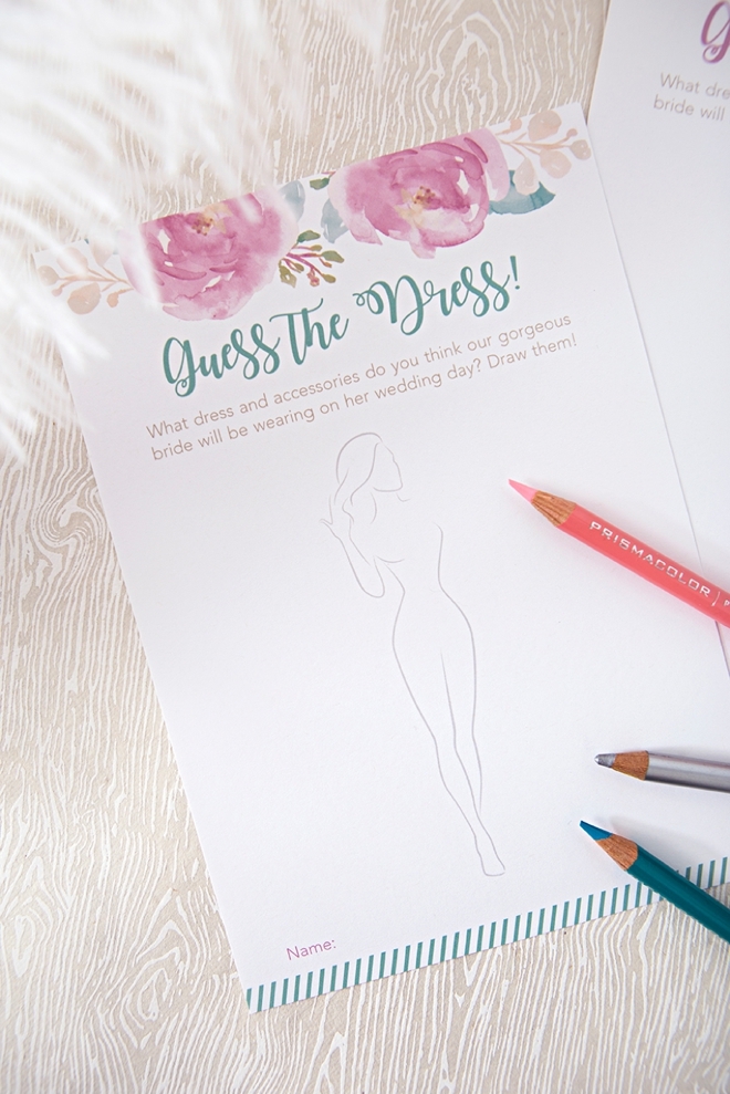 This FREE Printable quot Guess The Dress quot Bridal Shower Game Is Adorbs