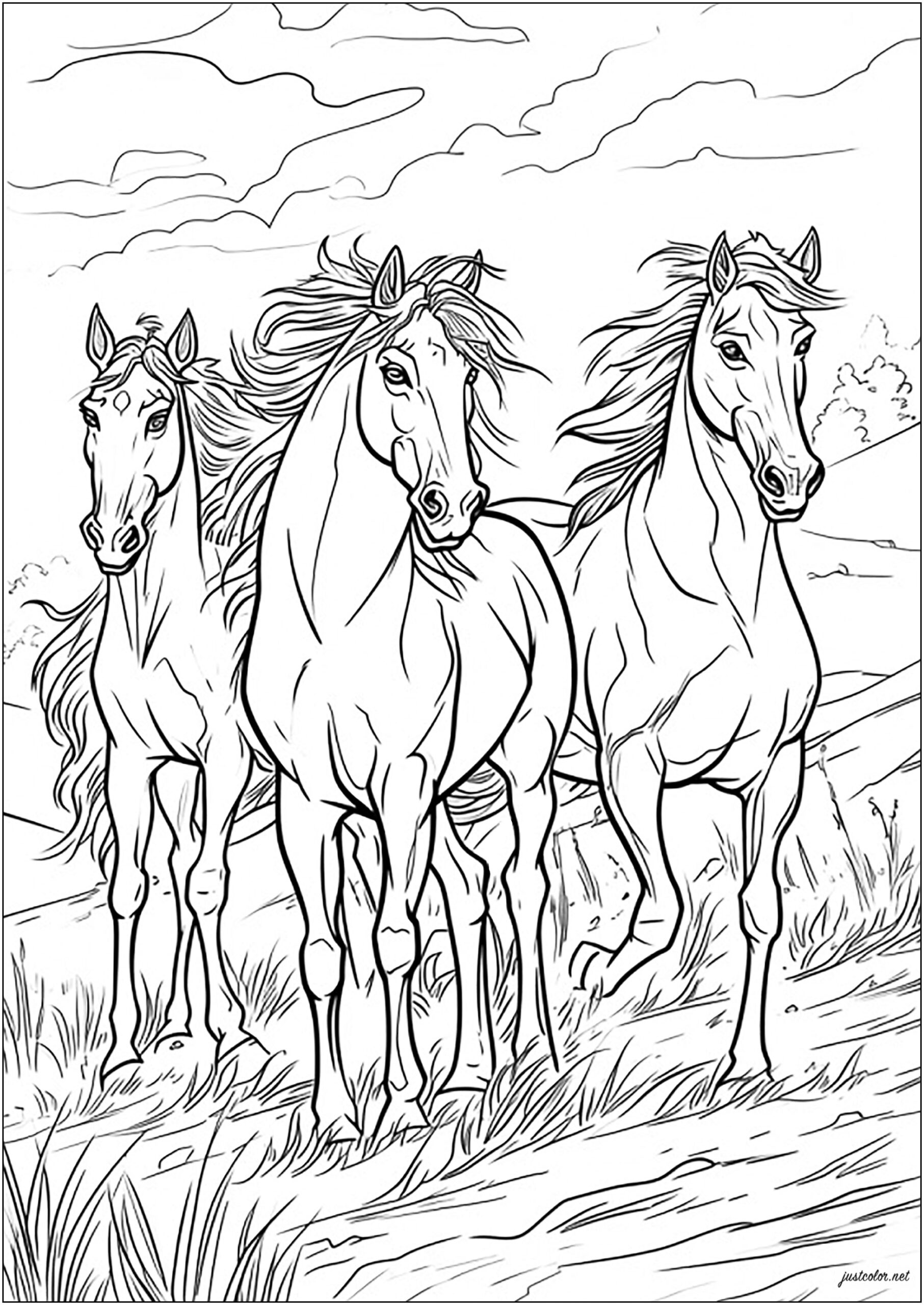 printable coloring pictures of horses