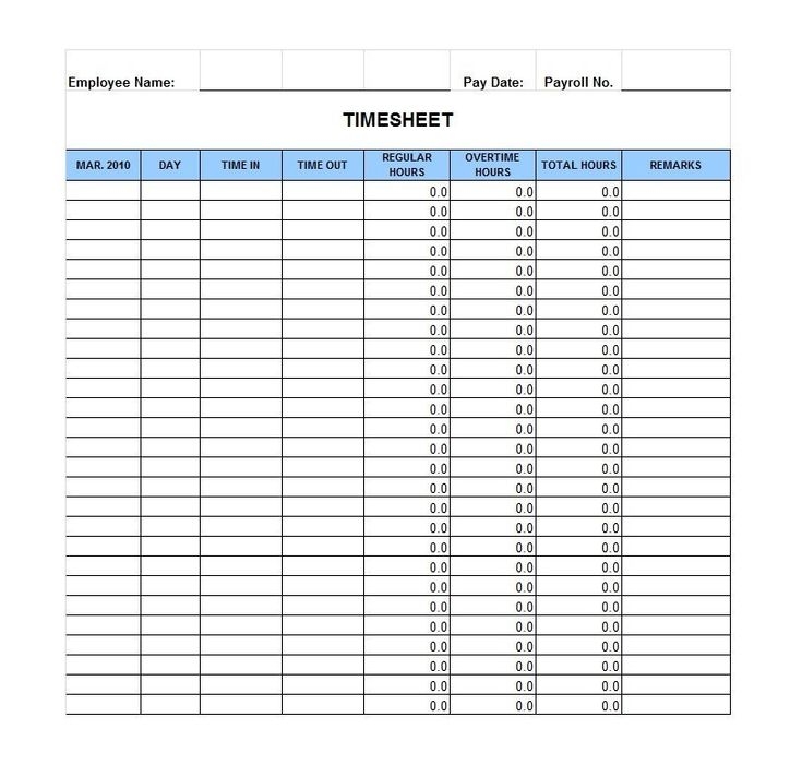 time card templates free printable