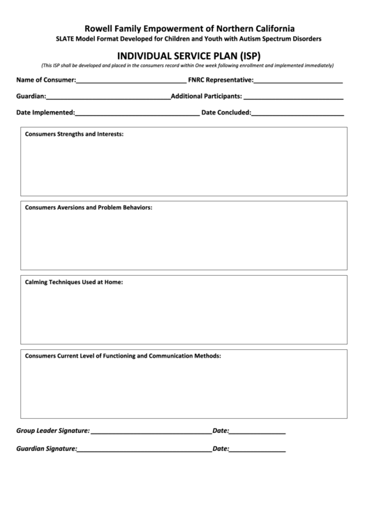 individual service plan template