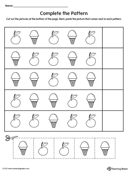 Trace The Pattern Printable Worksheet MyTeachingStation