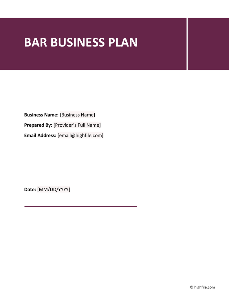 Traditional Business Plan Template Word Google Docs Highfile