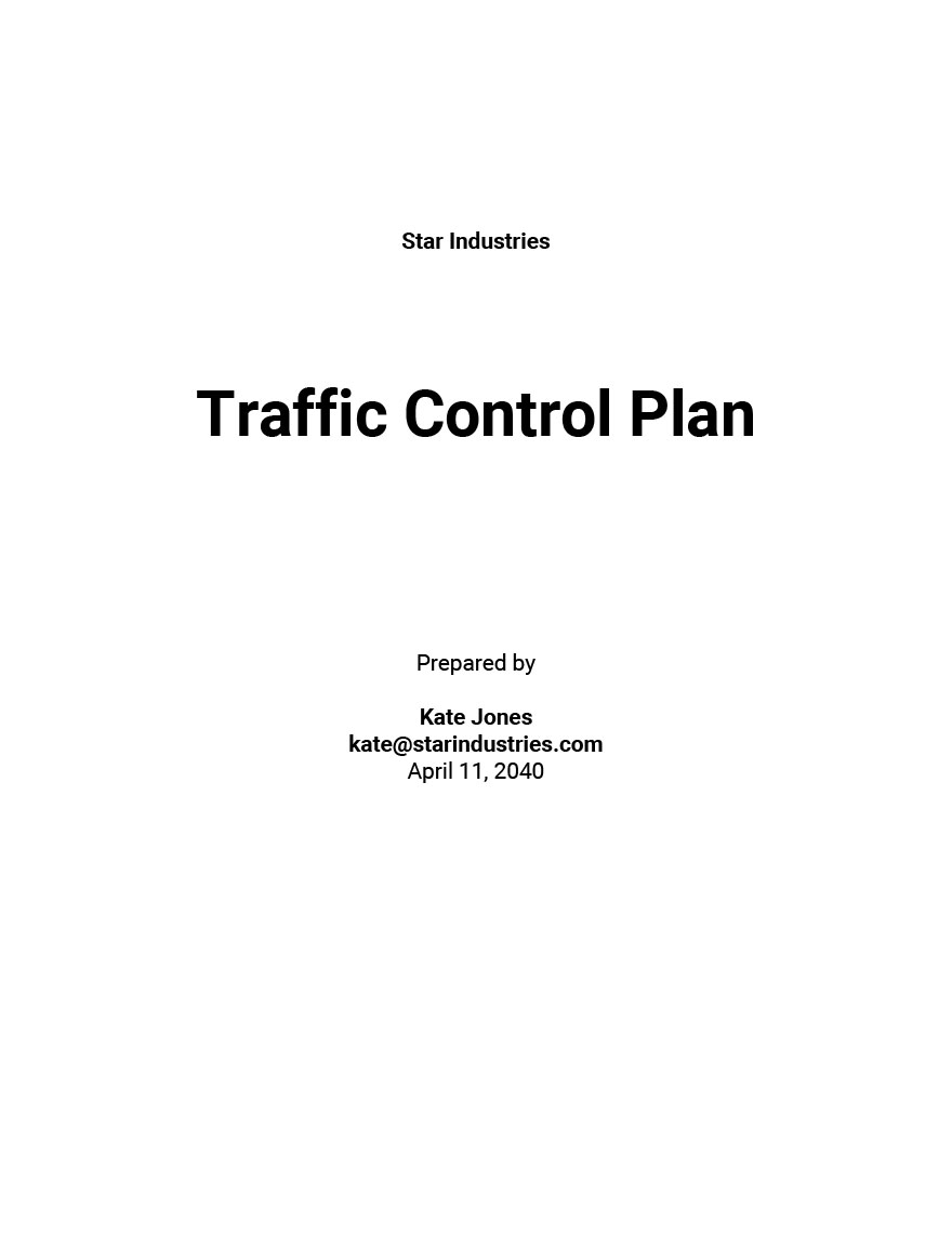 Traffic Control Plan Template Google Docs Word Apple Pages 