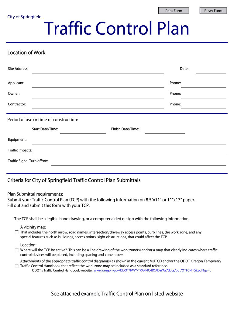 traffic control plan template
