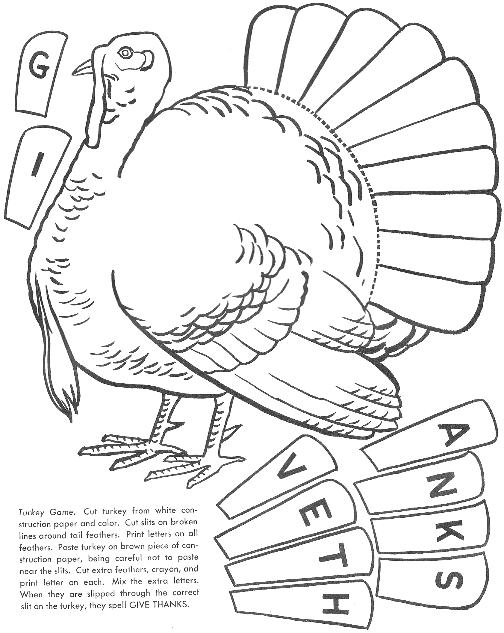 turkey activity printable