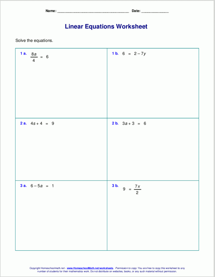Two Step Equations Pdf Worksheet Printable PDF Template